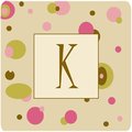 Carolines Treasures Monogram - Tan Dots Foam Coasters Initial Letter K- Set of 4 CJ1004-KFC